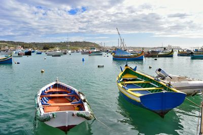 Fishing boats in marsaxlokk, malt