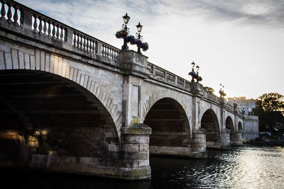 Arch bridge over river