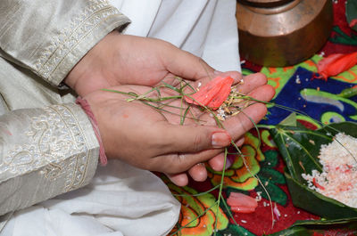 Midsection of woman working