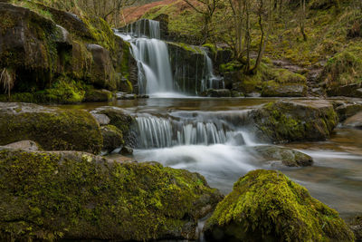 Scenic view of waterfall