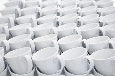 Full frame shot of empty coffee cups