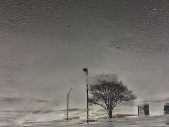 Scenic view of sea against sky at night