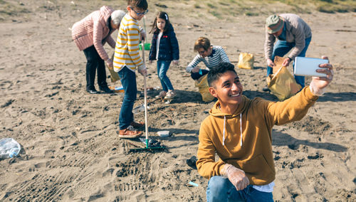 Group of people on the beach