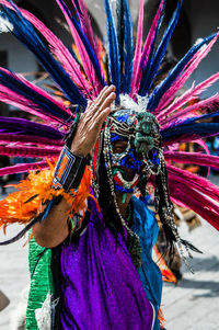 Full frame shot of multi colored feathers