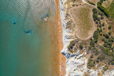 High angle view of beach