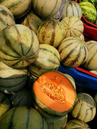 Full frame shot of pumpkins for sale at market stall