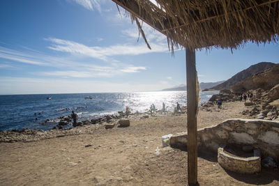 Scenic view of beach against sky