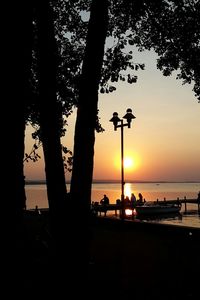 Scenic view of sea at sunset