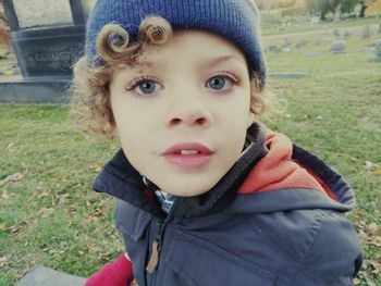 Close-up portrait of boy