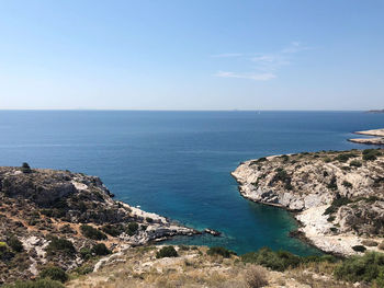 High angle view of sea against sky