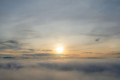 Low angle view of cloudy sky during sunset