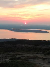 Scenic view of sunset over sea