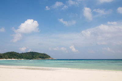 Scenic view of beach against sky
