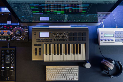 Close-up of computer keyboard on table