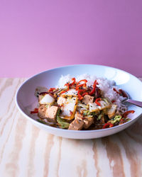 Close-up of served food