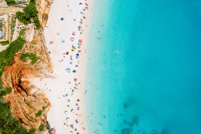 Aerial view of beautiful beach in greece