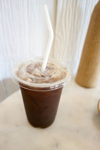 Close-up of coffee on table