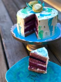 Close-up of cake on table