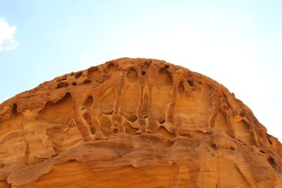 Low angle view of rock formation