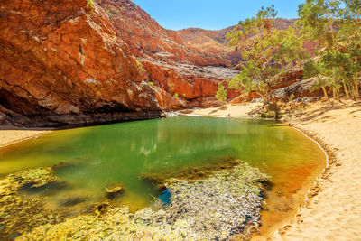 Scenic view of lake and rocks