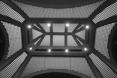 Low angle view of skylight in building