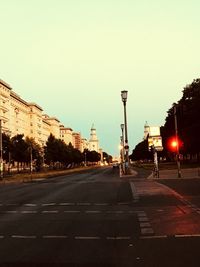 Street against clear sky