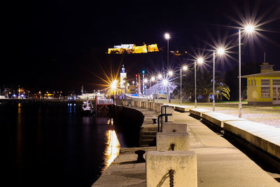 Illuminated city at night