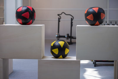 Close-up of soccer ball on table