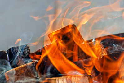 Close-up of bonfire