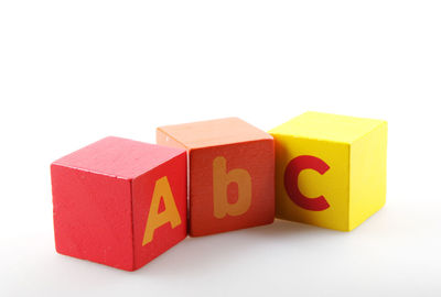 Close-up of stuffed toy over white background