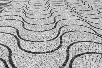 Full frame shot of curvy patterned footpath