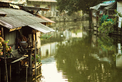Boats in lake