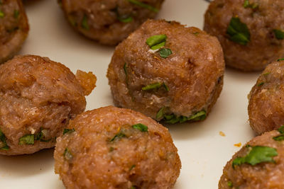 Close-up of served food in plate