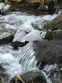 View of river flowing through rocks