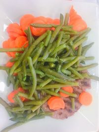 High angle view of food on plate