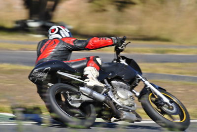 Man riding motorcycle