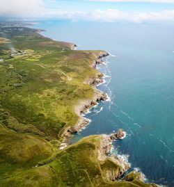 High angle view of sea against sky