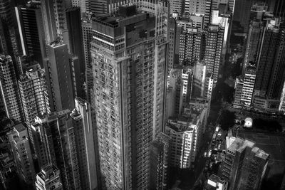 High angle view of modern buildings in city hopewell building view from the 62nd floor