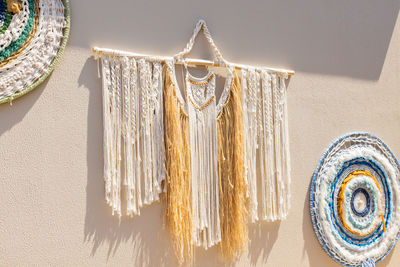 Close-up of decoration hanging on wall
