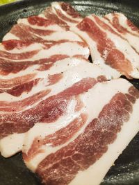 High angle view of pizza