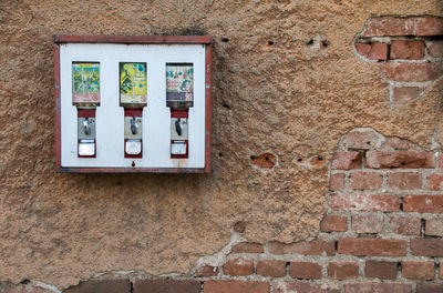 Close-up of peeled wall