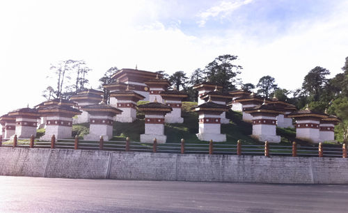 View of temple against cloudy sky