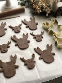 Close-up of gingerbread cookies on table