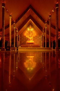 Illuminated entrance of building