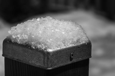 Close-up of frozen ice