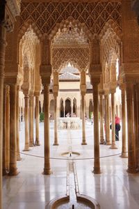 View of columns in city