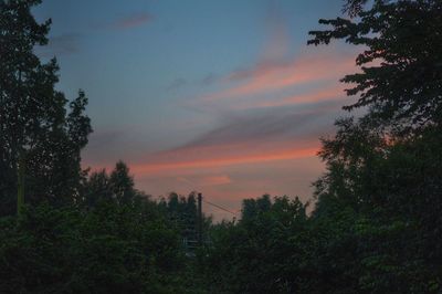 View of suspension bridge during sunset