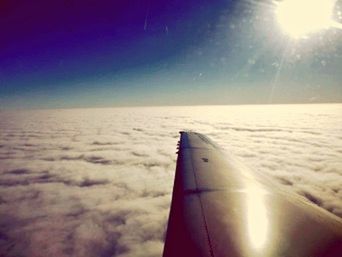 Cropped image of airplane flying over sea