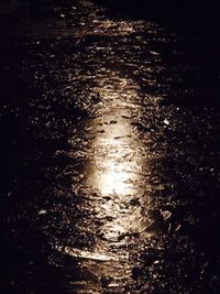 View of sea against sky at night