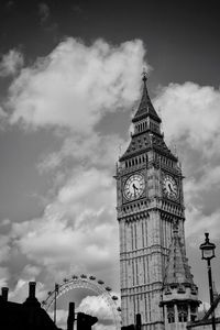 Low angle view of big ben against sky